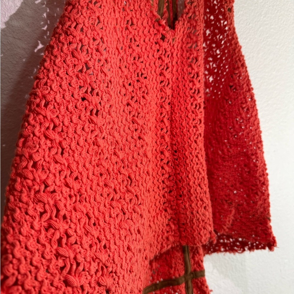 Free People Vibrant Orange Crochet Tank Top - Picture 3 of 6